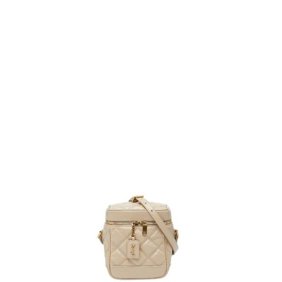 Saint Laurent Handbags - Saint Laurent 80'S Vanity Bag Shoulder Bag Beige Leather